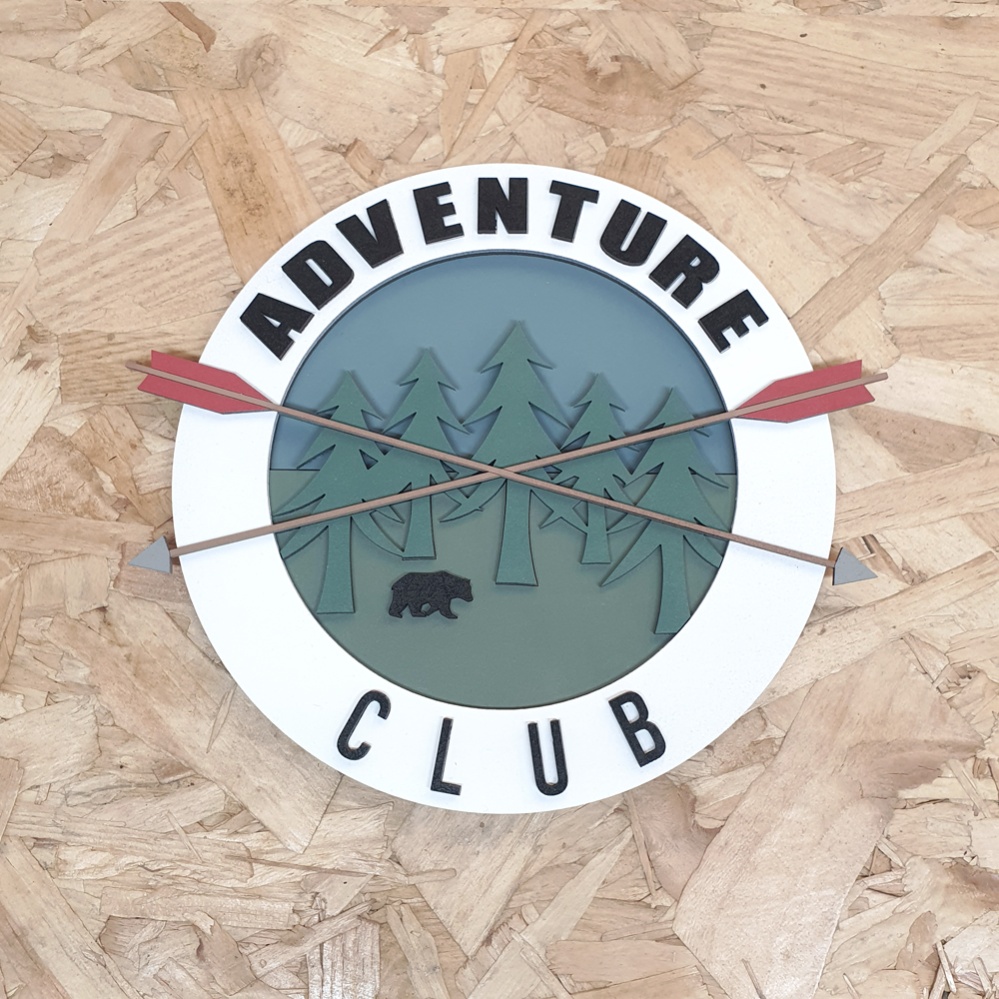 Painted Adventure Club Sign - Crossed Arrows